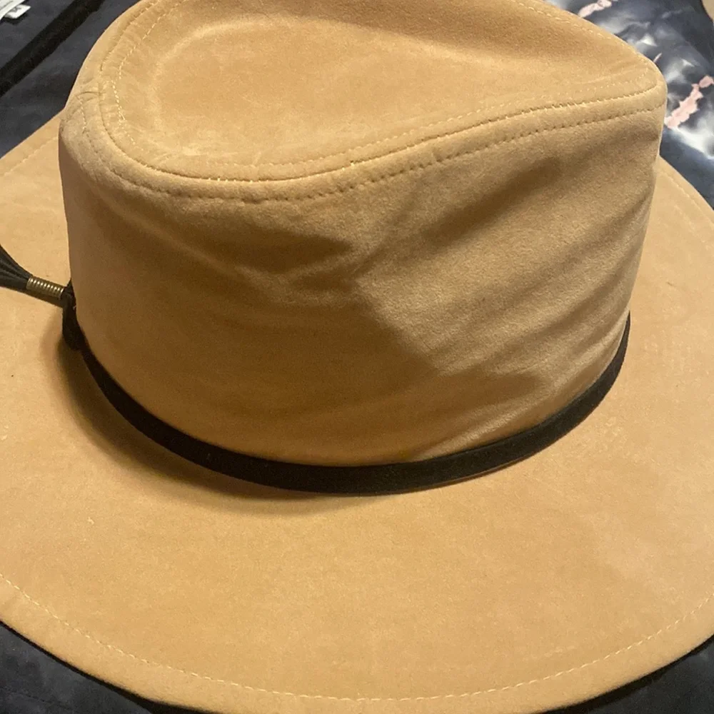 Bohemian Camel Color Fedora Hat Swayed Leather Strap